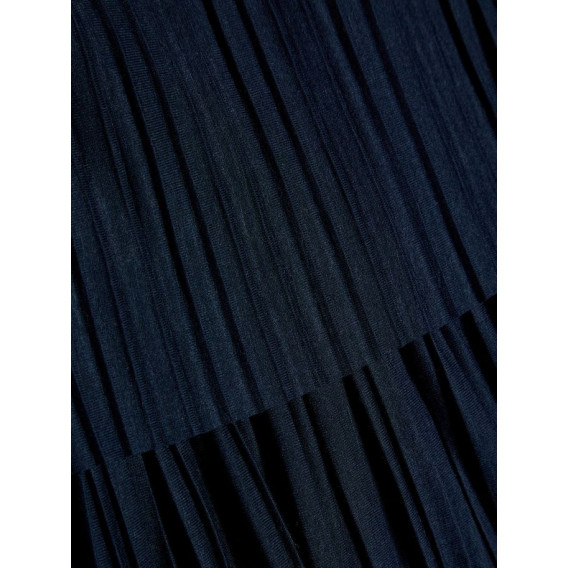 Rochie din bumbac plisată de culoare albastră cu bretele Name it 54307 3
