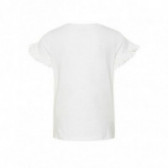 Bluză din bumbac cu mânecă scurtă creață și imprimeu colorat pentru fete Name it 54318 2