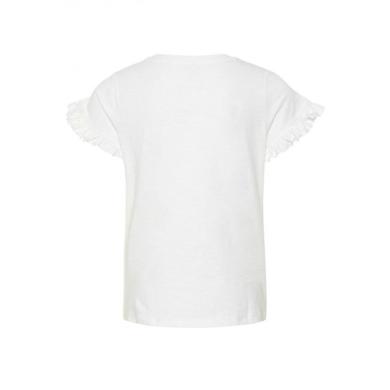 Bluză din bumbac cu mânecă scurtă creață și imprimeu colorat pentru fete Name it 54318 2