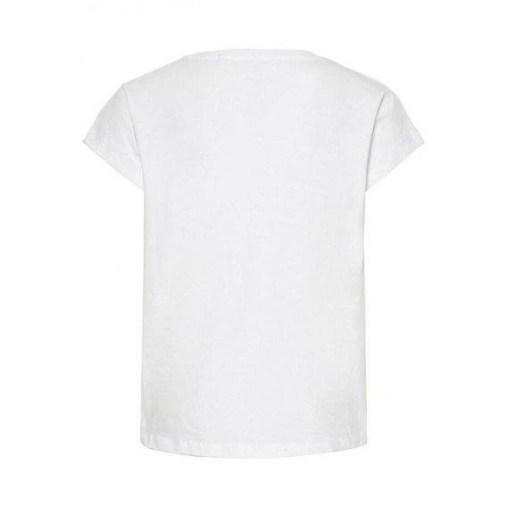 Bluză albă din bumbac CAPITALE cu mâneci scurte pentru fete Name it 54325 2