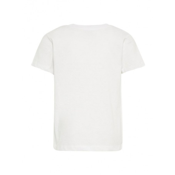Tricou de bumbac de culoare albă cu mânecă scurtă și aplicație pentru băieți Name it 54360 2