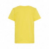 Tricou cu mâneci scurte din bumbac de culoare galbenă Name it 54363 2