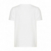 Bluză din bumbac de culoare albă cu mâneci scurte și imprimeu pentru băieți Name it 54369 2