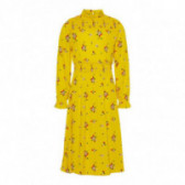 Rochie de bumbac de culoare galbenă cu imprimeu floral pentru fete Name it 54423 