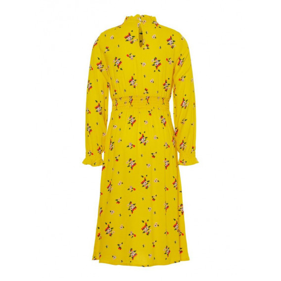 Rochie de bumbac de culoare galbenă cu imprimeu floral pentru fete Name it 54424 2