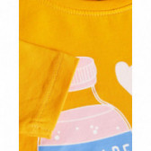 Bluză de bumbac cu mânecă lungă galbenă, cu imprimeu inimă pentru fete Name it 54439 3