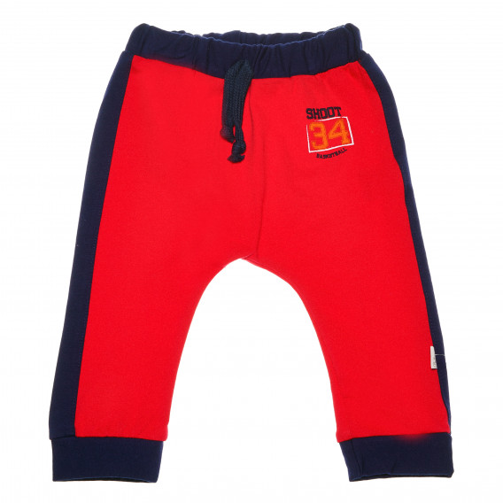 Pantaloni cu margini albastru închis și un imprimeu pentru băieți Bebetto 54597 
