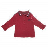 Bluză de bumbac în roșu cu mâneci lungi și guler pentru băieți Bebetto 54896 