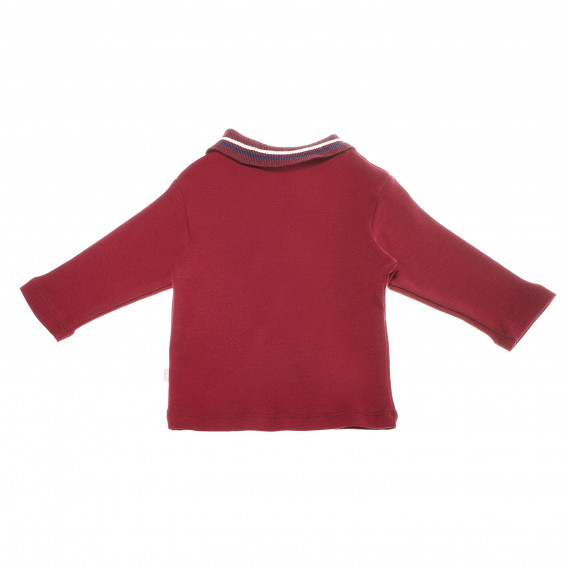 Bluză de bumbac în roșu cu mâneci lungi și guler pentru băieți Bebetto 54897 2