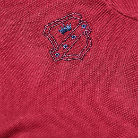 Bluză de bumbac în roșu cu mâneci lungi și guler pentru băieți Bebetto 54899 4