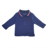 Bluză de bumbac albastru închis, cu mâneci lungi și guler pentru băieți Bebetto 54900 
