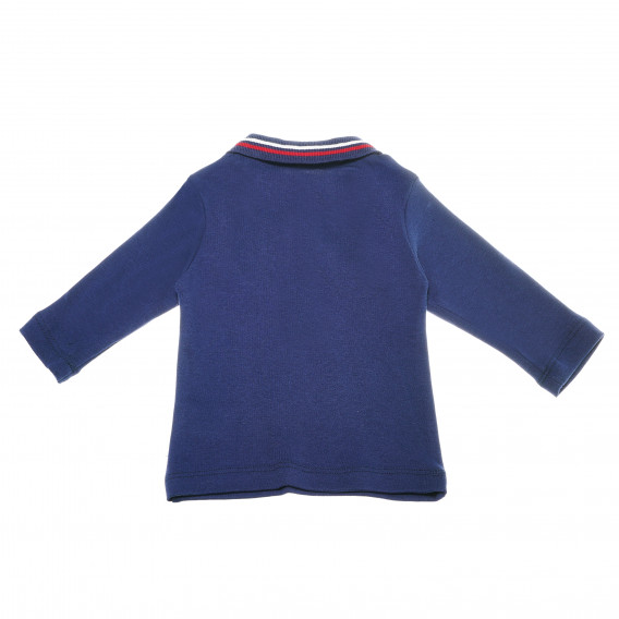 Bluză de bumbac albastru închis, cu mâneci lungi și guler pentru băieți Bebetto 54901 2