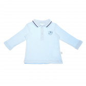 Bluză de bumbac albastru deschis, cu mâneci lungi și guler pentru băieți Bebetto 54904 