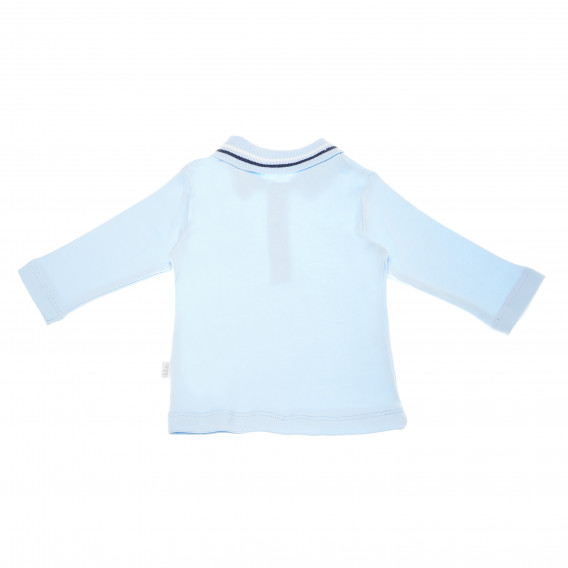 Bluză de bumbac albastru deschis, cu mâneci lungi și guler pentru băieți Bebetto 54905 2