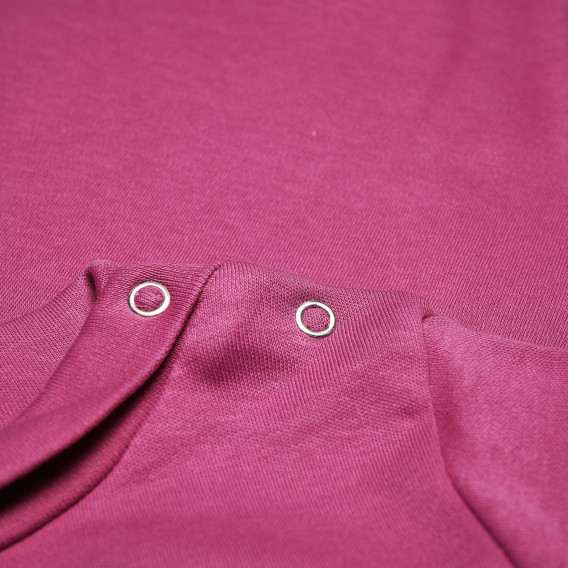 Bluză de bumbac pentru fete cu mâneci lungi și închidere cu capse pe umăr Bebetto 55089 4