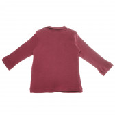 Bluză de bumbac cu mâneci lungi și un imprimeu mic pentru băieți, de culoare roșie Bebetto 55094 2