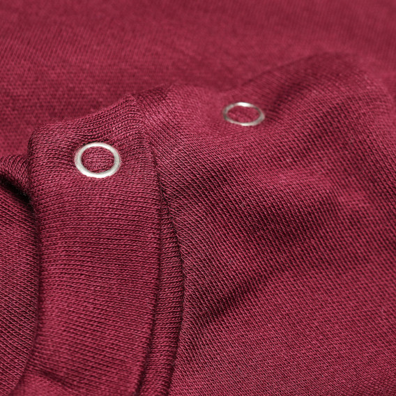 Bluză de bumbac cu mâneci lungi și un imprimeu mic pentru băieți, de culoare roșie Bebetto 55096 4