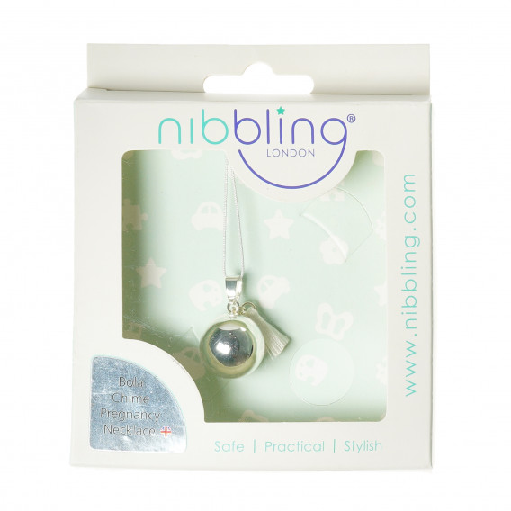 Colier cu pandantiv Bola și un ciucel alb pentru gravide Nibbling 56173 2