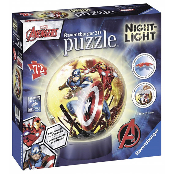 Puzzle cu mingea luminoasă din Avengers 3D Avengers 56334 2