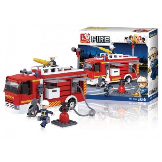 Set de construire camion pompieri cu 345 piese Sluban 56359 2