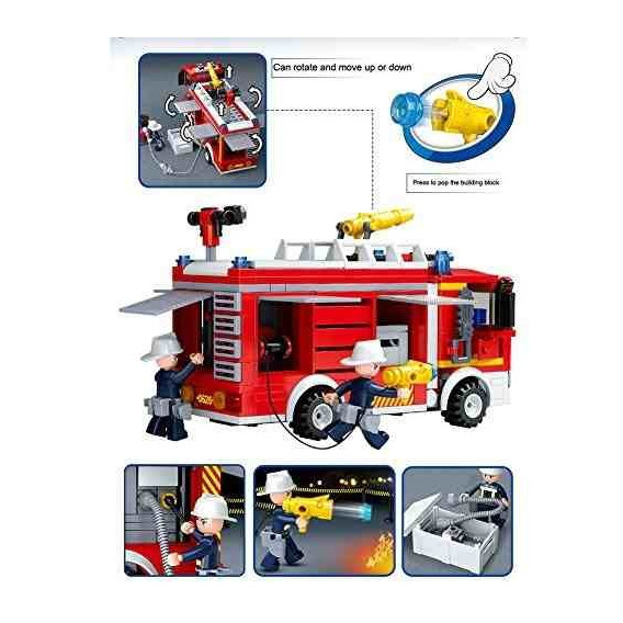 Set de construire camion pompieri cu 345 piese Sluban 56363 6