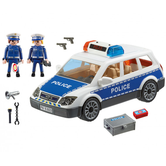 Piese de construcție mașină de poliție cu sunet și lumini, peste 10 piese Playmobil 5726 2
