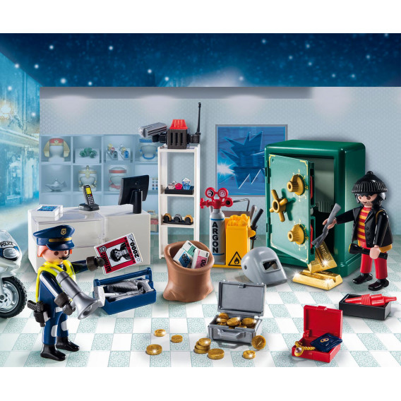 Piese de construcție Calendar de Crăciun Operațiune de poliție, peste 10 bucăți Playmobil 5738 2