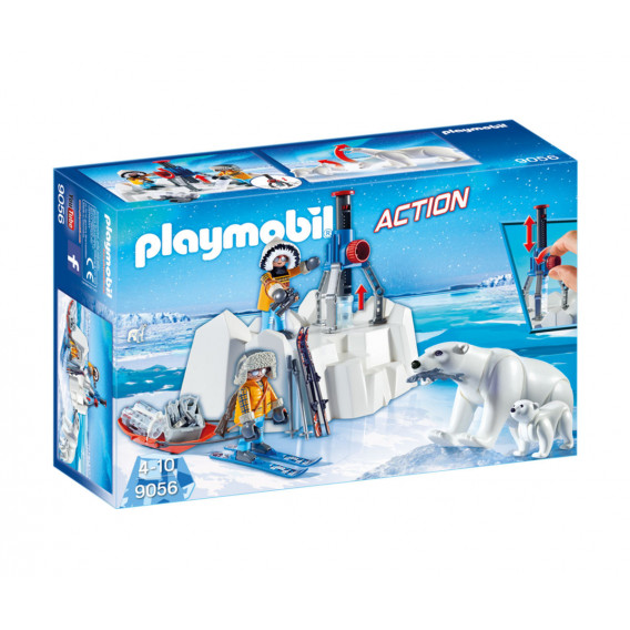 Piese de construcție explorator arctic cu urși polari, peste 20 de bucăți Playmobil 5745 