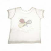 Bluză din bumbac cu mânecă scurtă cu imprimeu color pentru fete Benetton 57947 2