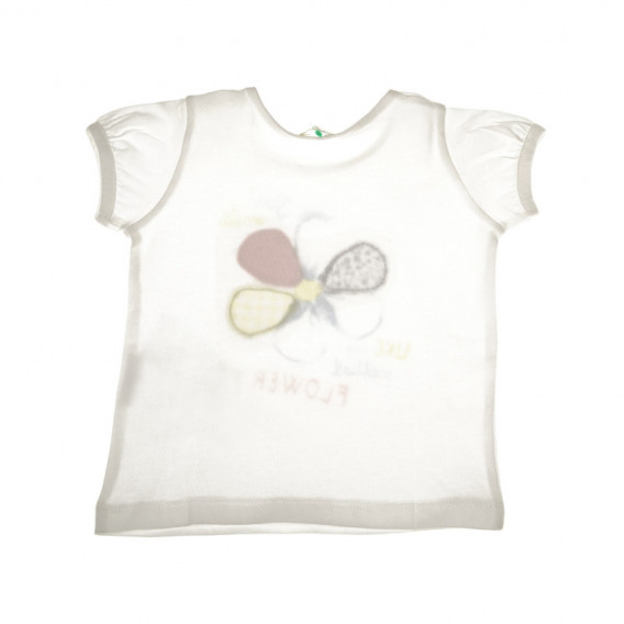 Bluză din bumbac cu mânecă scurtă cu imprimeu color pentru fete Benetton 57947 2