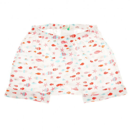 Pantaloni scurți cu imprimeu nautic pentru fete Benetton 57977 