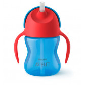 Sticlă cu pai, 200 ml, 9+ luni, capac albastru și roșu Philips AVENT 59524 2