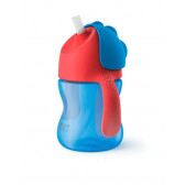 Sticlă cu pai, 200 ml, 9+ luni, capac albastru și roșu Philips AVENT 59525 4