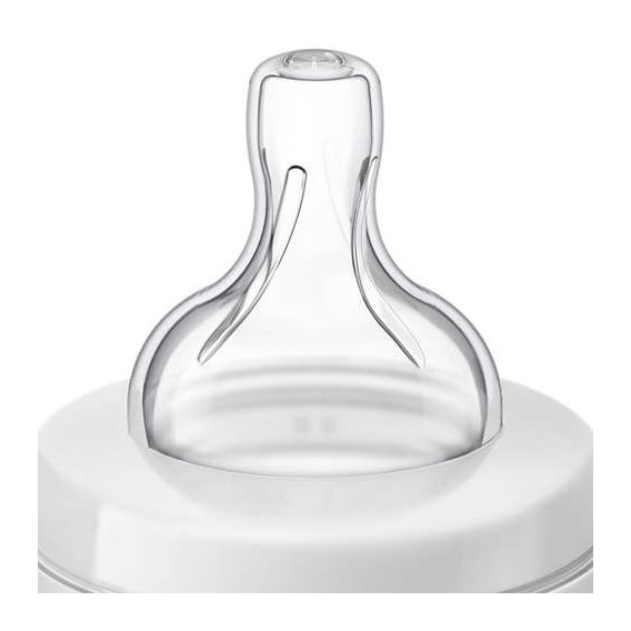 Sticlă clasică din polipropilenă cu tetină cu 2 găuri pentru bebeluși de 1+ luni, 260 ml  Philips AVENT 60124 4