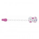 Clemă roz, cu lanț, pentru suzetă, N-roz Chicco 60217 3