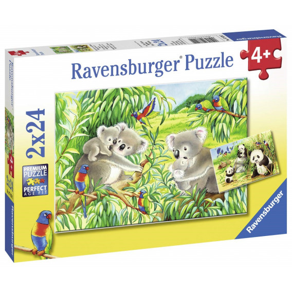 Puzzle 2 în 1 Koala și urs panda Ravensburger 60421 5