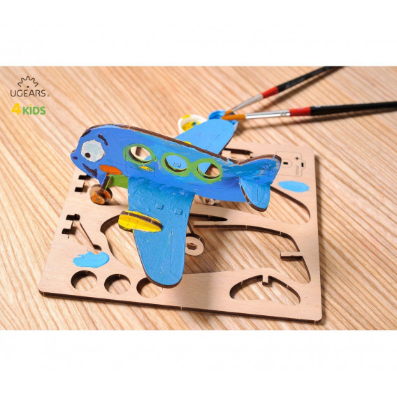 Puzzle mecanic 3D Avion pentru copii Ugears 60506 6