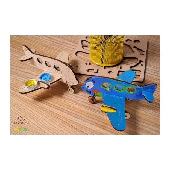 Puzzle mecanic 3D Avion pentru copii Ugears 60507 7