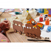 Puzzle mecanic, locomotivă 3D pentru copii Ugears 60518 2