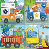 Puzzle pentru copii cu mașini, 4 în 1 Educa 60707 2