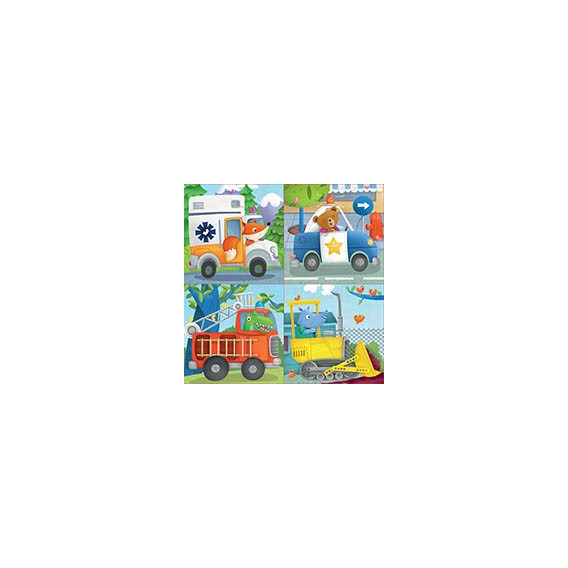 Puzzle pentru copii cu mașini, 4 în 1 Educa 60707 2