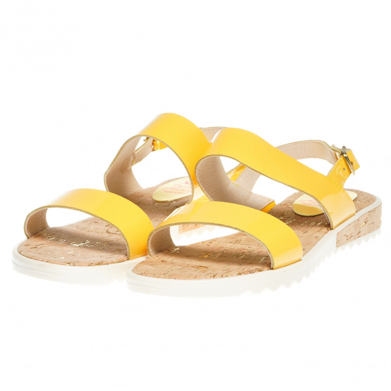 Sandale galbene cu un design simplu, pentru fete  60874