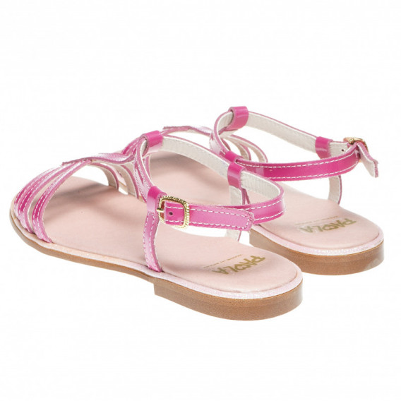 Sandale din piele roz pentru fete Paola 60890 2
