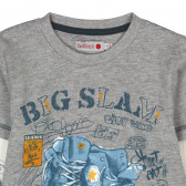 Bluză din bumbac cu mâneci lungi și imprimeu de adidași pentru băieți Boboli 613 3