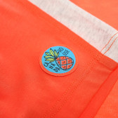 Set Canada House din bluză de bumbac cu mânecă scurtă, imprimeu cu o imagine și pantaloni scurți de culoare portocalie Canada House 61761 3