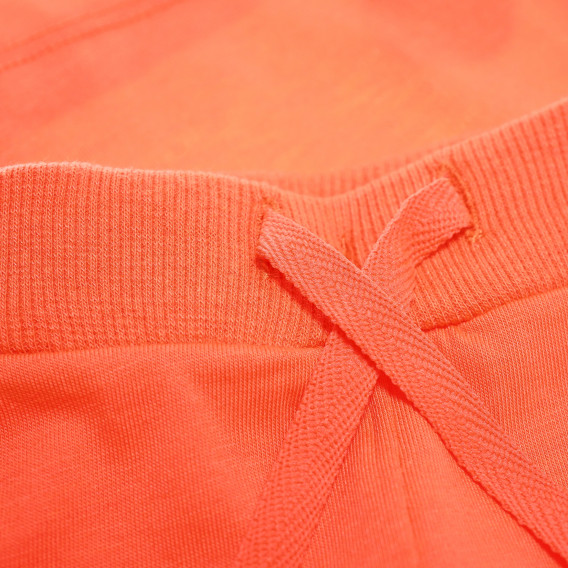 Set Canada House din bluză de bumbac cu mânecă scurtă, imprimeu cu o imagine și pantaloni scurți de culoare portocalie Canada House 61762 4