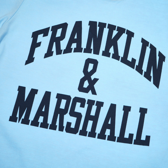 Tricou de bumbac, albastru deschis, cu logo pentru băieți Franklin & Marshall 61889 3