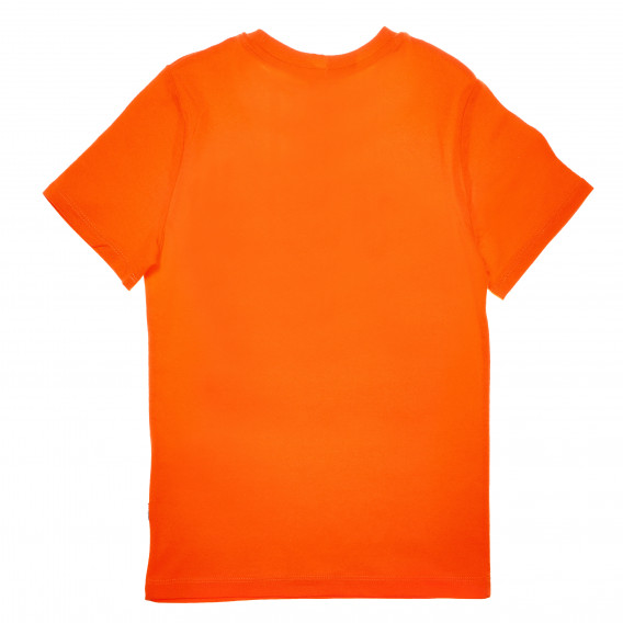 Tricou din bumbac, portocaliu, cu logo pentru băieți Franklin & Marshall 61895 2