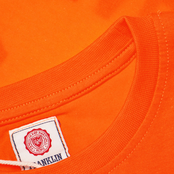 Tricou din bumbac, portocaliu, cu logo pentru băieți Franklin & Marshall 61900 4