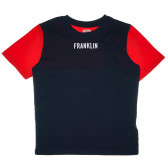 Tricou din bumbac, de culoare albastră, pentru băieți Franklin & Marshall 61906 